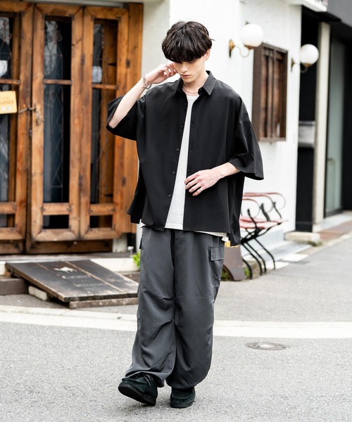 (古着)90s ギミックパンツ コットンナイロン ワイドカーゴ テック VINTAGE - テック ギミック カーゴパンツ セパレート 2way
