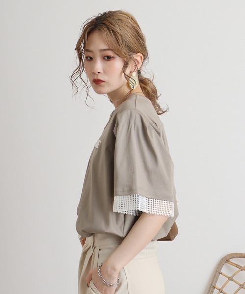 Anna Nicola tシャツ AnnaNicola 立体ロゴ刺繍カットソー