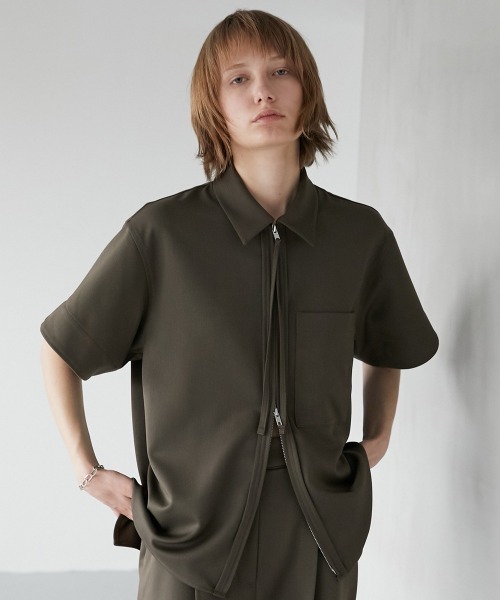 la peau de gem トップス LA PEAU DE GEM】two piece linen like tops/2ピースリネン