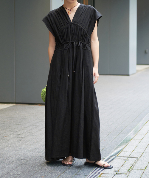 ワンピース IENA LA BOUCLE コットンラミーワンピース レディース  