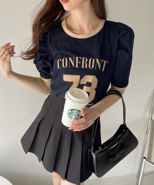 Ada. tシャツ ナンバー ロゴ プリント パワショル リンガー T