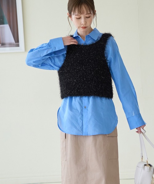 ROPE' PICNIC（ロペ ピクニック） ベスト ジレ ラメフェザージレ/2WAY