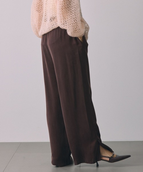 babylone 美シルエット　スリットクロップドパンツ　雑誌掲載　大人気商品 楽天市場】【SALE／50%OFF】キュプラスリットパンツ BABYLONE