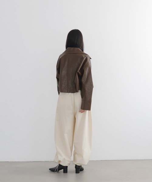 LIAN フェイクレザージャケット LIAN ブルゾン アウター フェイクレザーWZIPショートジャケット