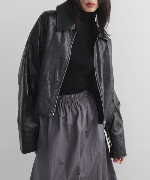 LIAN（リアン） ブルゾン アウター フェイクレザーWZIPショート