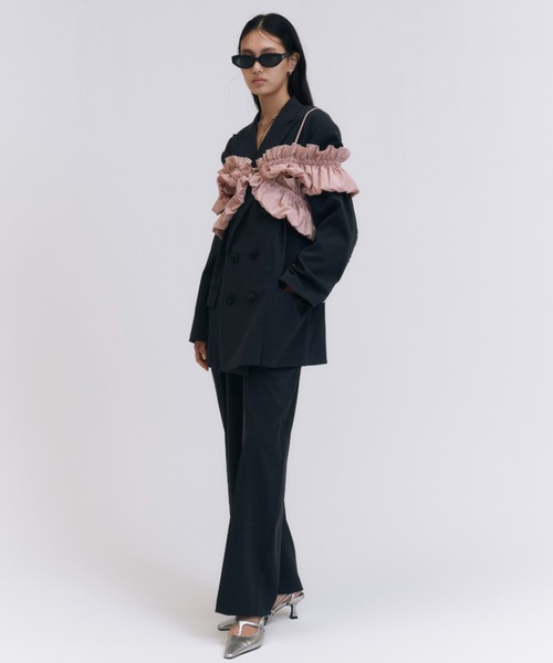 驚きの価格 ブラウス MOON JOSE シャツ BUSTIER/タフタフリル FRILL TAFTA トップス
