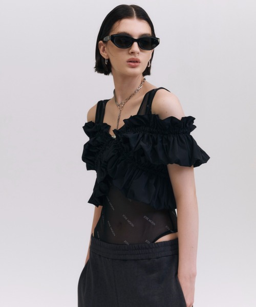 JOSE MOON 黒 ビスチェ JOSE MOON チューブトップ ベアトップ TWEED BUSTIER/ツイード