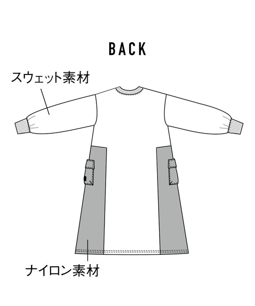 IEDIT（イディット） ワンピース WOODSコラボ ナイロン遣いの