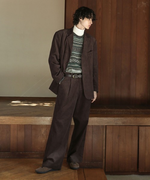 日本製セットアップジレベストコーデュロイワイドパンツ古着BiQーWyler