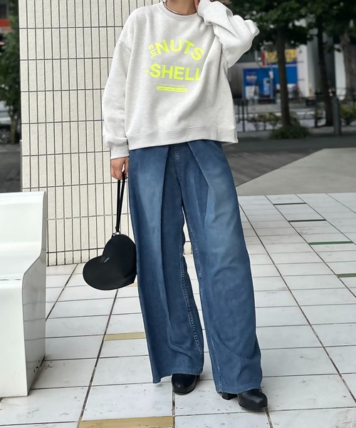 mi via loca トレーナー スウェット シリコンラバー NUTSロゴプリント