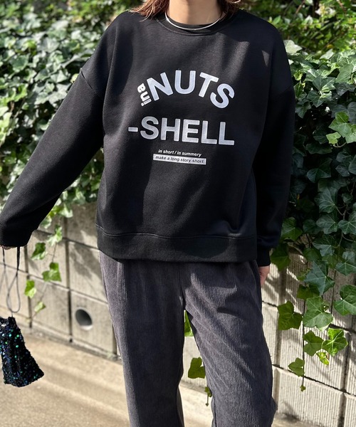 mi via loca トレーナー スウェット シリコンラバー NUTSロゴプリント