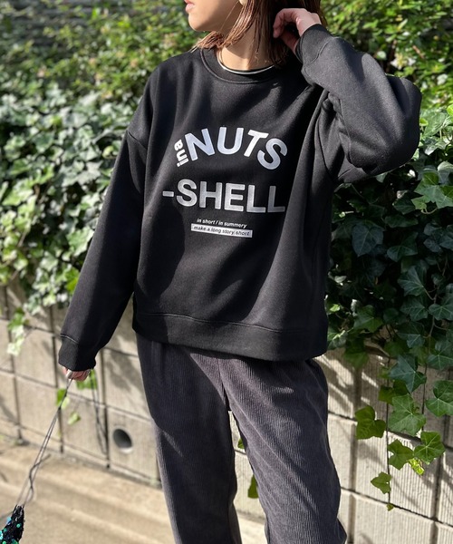 mi via loca トレーナー スウェット シリコンラバー NUTSロゴプリント