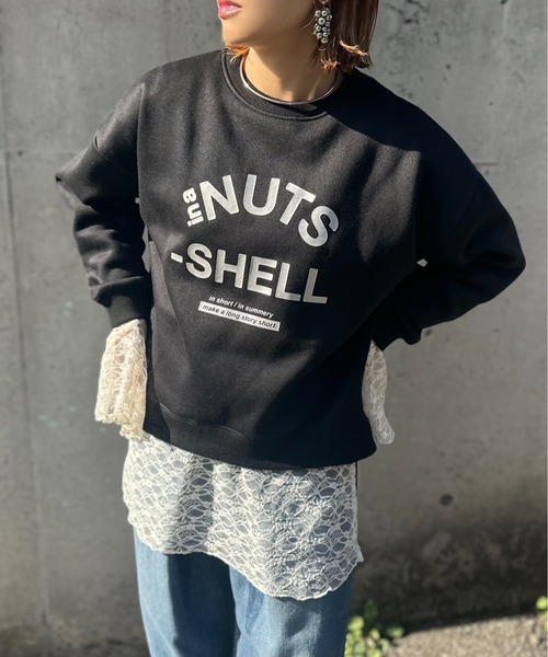 mi via loca トレーナー スウェット シリコンラバー NUTSロゴプリント