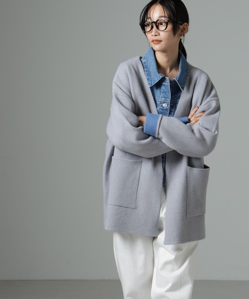 NANO universe（ナノ・ユニバース） カーディガン ダブルフェイスノー