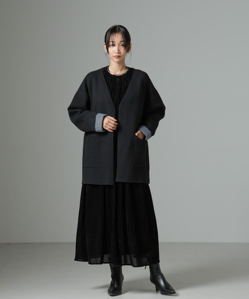 NANO universe（ナノ・ユニバース） カーディガン ダブルフェイスノー