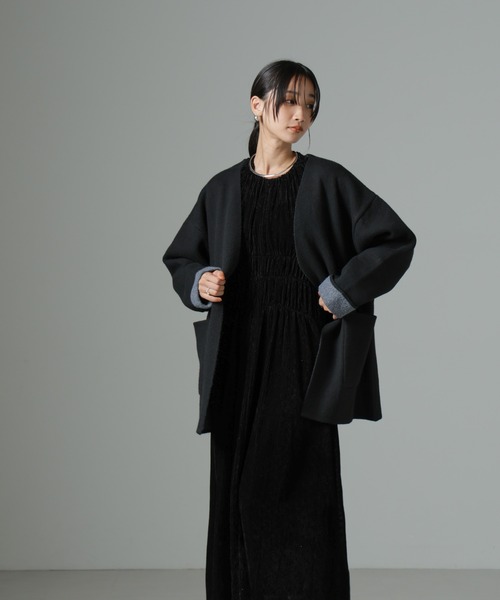 NANO universe（ナノ・ユニバース） カーディガン ダブルフェイスノー