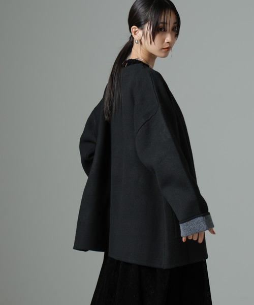 NANO universe（ナノ・ユニバース） カーディガン ダブルフェイスノー