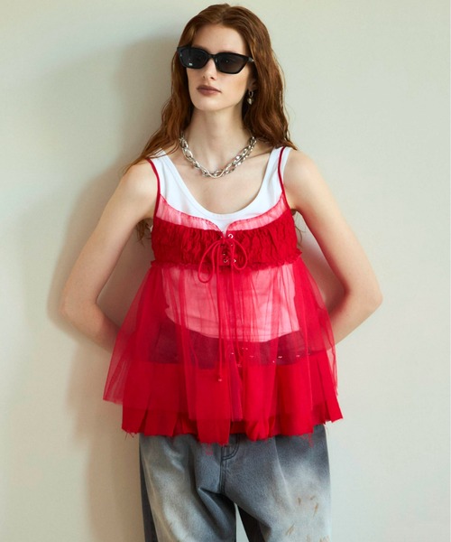 MAISON SPECIAL ブラウス シャツ See-through Tulle Tunic