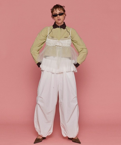 ブラウス シャツ See-through Tulle Tunic/シースルーチュールチュニック「MAISON SPECIAL/メゾンスペシャル」 レデ MAISON SPECIAL ブラウス シャツ See-through Tulle Tunic