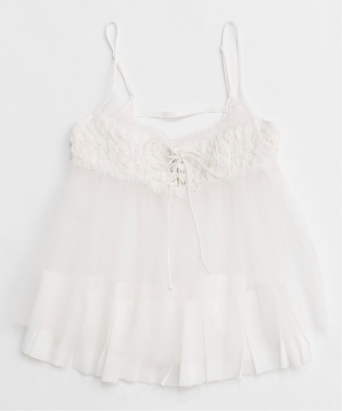 ブラウス シャツ See-through Tulle Tunic/シースルーチュールチュニック「MAISON SPECIAL/メゾンスペシャル」 レデ MAISON SPECIAL ブラウス シャツ See-through Tulle Tunic