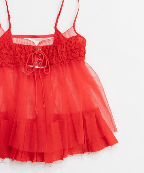 ブラウス シャツ See-through Tulle Tunic/シースルーチュールチュニック「MAISON SPECIAL/メゾンスペシャル」 レデ MAISON SPECIAL ブラウス シャツ See-through Tulle Tunic