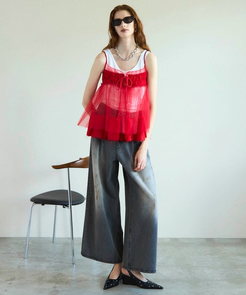 Maison Special シースルートップス MAISON SPECIAL（メゾンスペシャル）の「See-through Shirring