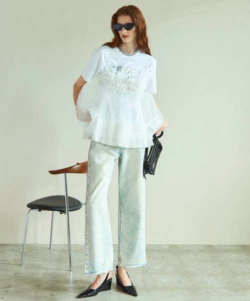 【新品未使用】メゾンスペシャル　トップス　夏　tulle tunic MAISON SPECIAL ブラウス シャツ See-through Tulle Tunic
