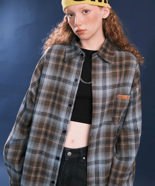 PERSTEP正規品★25SS★Downtown チェックシャツ マーカ marka 25ss チェックシャツハイツイステッドオンブレー