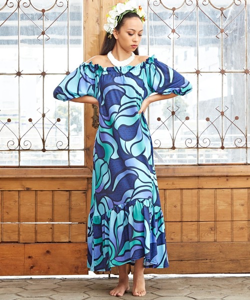 Maunaloa（マウナロア） ドレス 「Maunaloa」Ocean Blue Bird ネオン