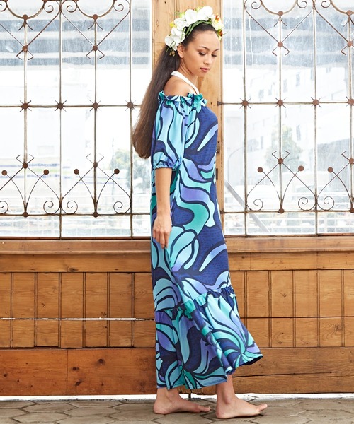 Maunaloa（マウナロア） ドレス 「Maunaloa」Ocean Blue Bird ネオン