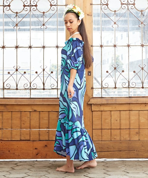 Maunaloa（マウナロア） ドレス 「Maunaloa」Ocean Blue Bird ネオン