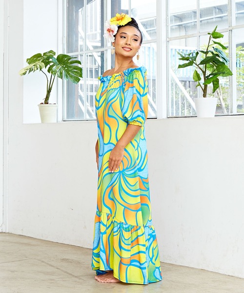 Maunaloa（マウナロア） ドレス 「Maunaloa」Ocean Blue Bird ネオン