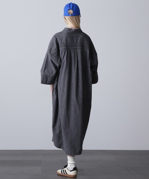 ローズバッド（ROSE BUD）/(GENE HEAVENS)FRINGE POCKET DENIM SHIRT DRESS ROSE BUD（ローズバッド） ワンピース (GENE HEAVENS)FRINGE POCKET