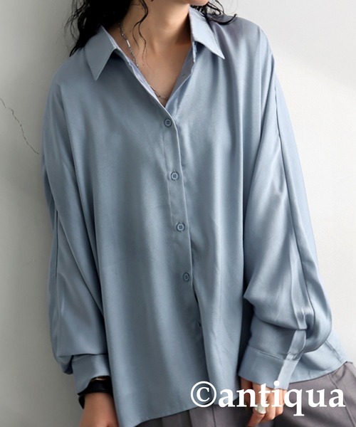 おまとめアンティカ☆長袖シャツ　ブラウス antiqua（アンティカ） ブラウス シャツ シボ感シャツ レディース