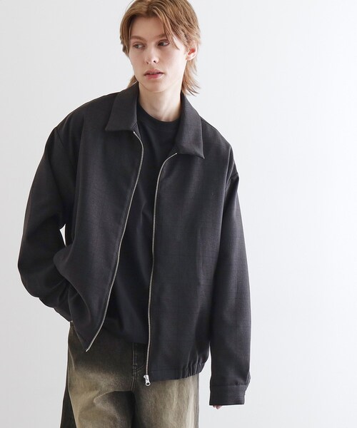 【は】テック ウールブルゾン ギミック y2k レア THE FLAGSHIP】ウールダブルフェイス ブルゾン