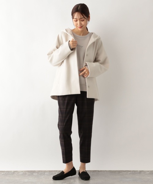 「GLOBAL WORK」 コート LARGE チャコールグレー レディース_画像2