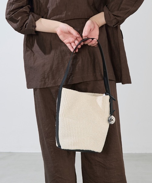 【INTREND】ラフィア風 バケットバッグ ショルダーバッグ MARCO MASI ショルダーバッグ バッグ 「MARCO MASI」ラフィア風