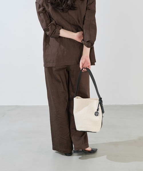 【INTREND】ラフィア風 バケットバッグ ショルダーバッグ MARCO MASI ショルダーバッグ バッグ 「MARCO MASI」ラフィア風