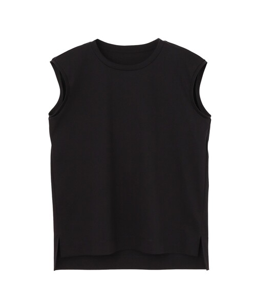 ANAYI コットンスムース フレンチスリーブ プルオーバー 黒 ANAYI（アナイ） tシャツ コットンスムースフレンチプルオーバー