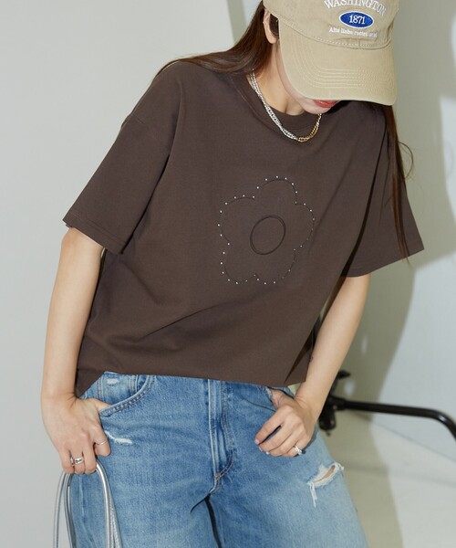 tシャツ MARY QUANT × PUBLUX/マリークワント スタッズ付き エンボス アートTシャツ　限定展開 レディース | PUBLUX | 03