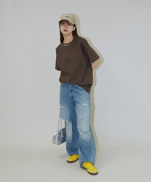 tシャツ MARY QUANT × PUBLUX/マリークワント スタッズ付き エンボス アートTシャツ　限定展開 レディース | PUBLUX | 21
