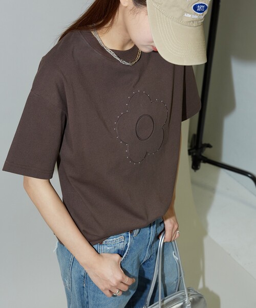 tシャツ MARY QUANT × PUBLUX/マリークワント スタッズ付き エンボス アートTシャツ　限定展開 レディース | PUBLUX | 19