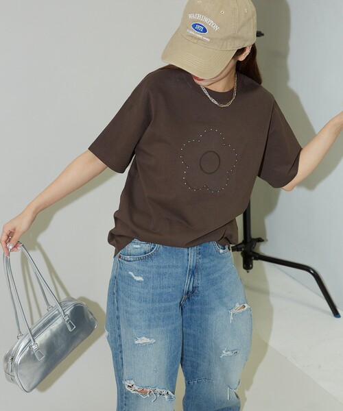 tシャツ MARY QUANT × PUBLUX/マリークワント スタッズ付き エンボス アートTシャツ　限定展開 レディース | PUBLUX | 18