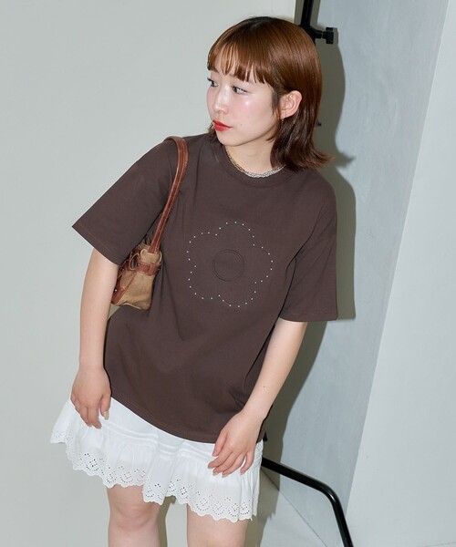 tシャツ MARY QUANT × PUBLUX/マリークワント スタッズ付き エンボス アートTシャツ　限定展開 レディース | PUBLUX | 10