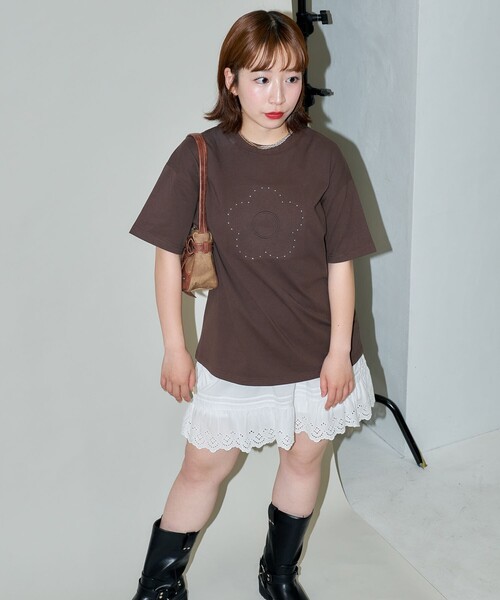 tシャツ MARY QUANT × PUBLUX/マリークワント スタッズ付き エンボス アートTシャツ　限定展開 レディース | PUBLUX | 09