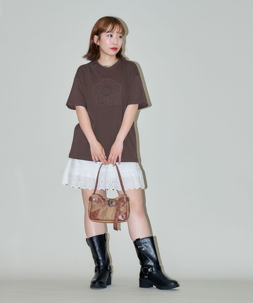 tシャツ MARY QUANT × PUBLUX/マリークワント スタッズ付き エンボス アートTシャツ　限定展開 レディース | PUBLUX | 07