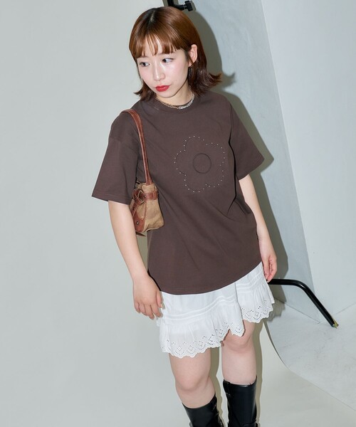 tシャツ MARY QUANT × PUBLUX/マリークワント スタッズ付き エンボス アートTシャツ　限定展開 レディース | PUBLUX | 05