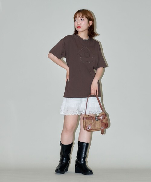 tシャツ MARY QUANT × PUBLUX/マリークワント スタッズ付き エンボス アートTシャツ　限定展開 レディース | PUBLUX | 04