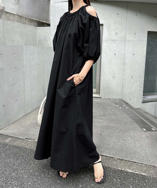 andme ワンピース 肩スリットフレアロングワンピース : ZOZOTOWN Yahoo