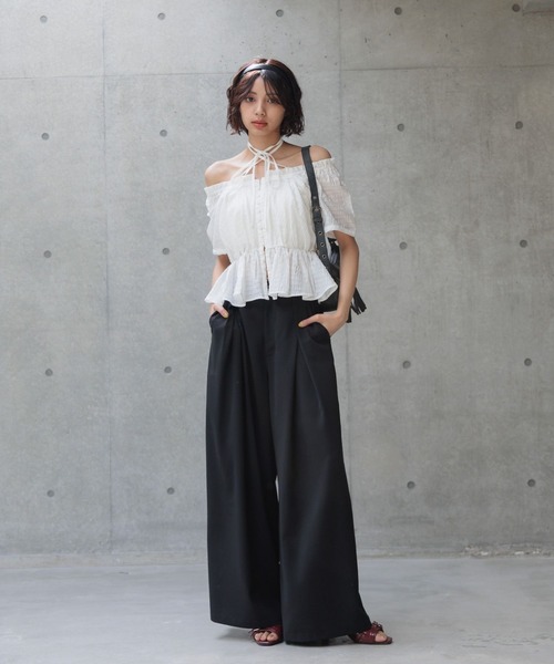 ブラウス シャツ ２ＷＡＹオフショルキャミブラウス レディース PAGEBOY ブラウス シャツ 2WAYオフショルブラウス レディース